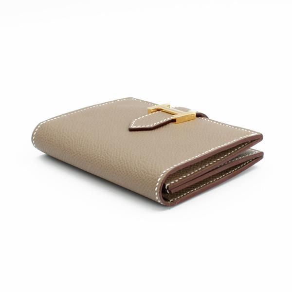 HERMES エルメス 財布 ベアンカードケース エプソン ベアン エトゥープ ゴールド金具 W刻印(2024)【D5723】の画像