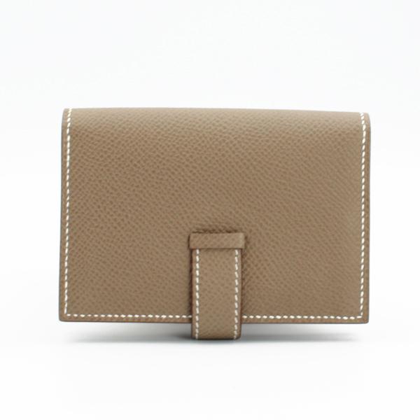 HERMES エルメス 財布 ベアンカードケース エプソン ベアン エトゥープ ゴールド金具 W刻印(2024)【D5723】の画像