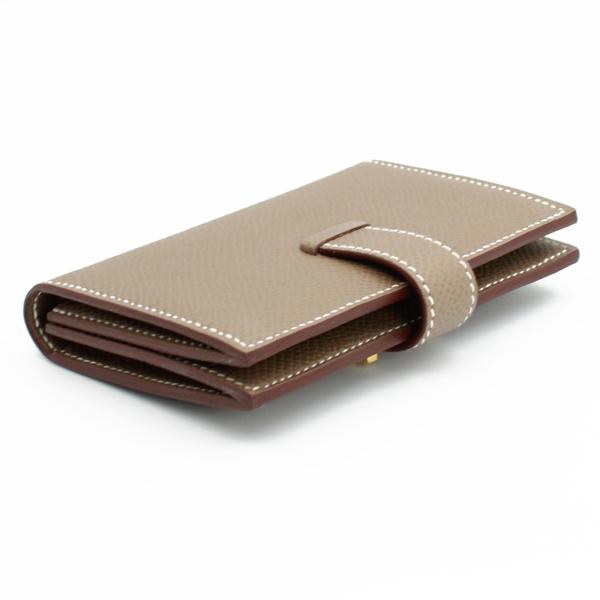 HERMES エルメス 財布 ベアンカードケース エプソン ベアン エトゥープ ゴールド金具 W刻印(2024)【D5723】の画像