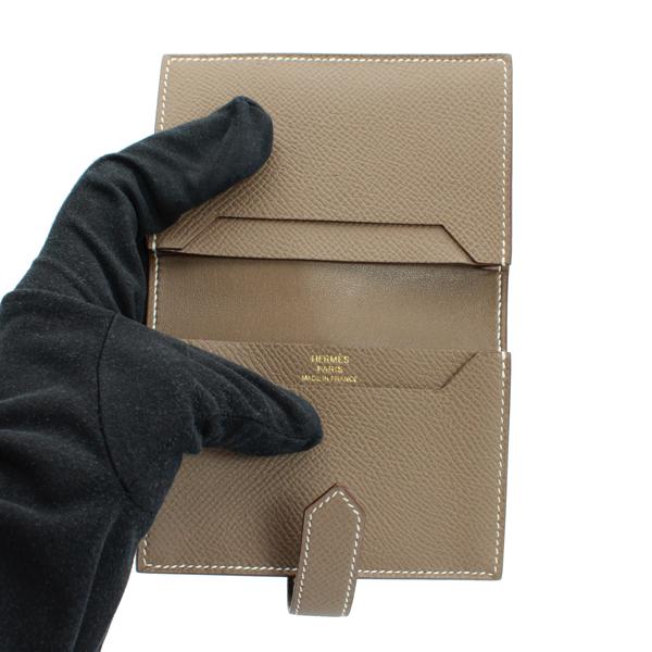 HERMES エルメス 財布 ベアンカードケース エプソン ベアン エトゥープ ゴールド金具 W刻印(2024)【D5723】の画像