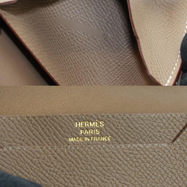 HERMES エルメス 財布 ベアンカードケース エプソン ベアン エトゥープ ゴールド金具 W刻印(2024)【D5723】の画像