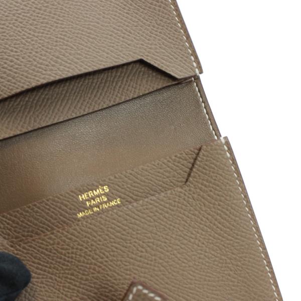HERMES エルメス 財布 ベアンカードケース エプソン ベアン エトゥープ ゴールド金具 W刻印(2024)【D5723】の画像