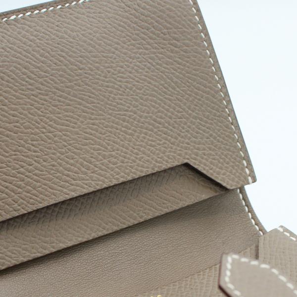 HERMES エルメス 財布 ベアンカードケース エプソン ベアン エトゥープ ゴールド金具 W刻印(2024)【D5723】の画像