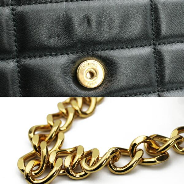 CELINE セリーヌ バッグ モノクローム チェーンショルダー カーフ ブラック ゴールド金具 111273EPZ.38NO【D6138】_8