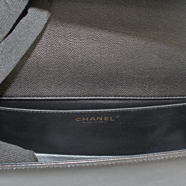 CHANEL シャネル バッグ ボーイシャネルハンドバッグ キャビアスキン ブラック ゴールド金具 A67086【D6768】の画像