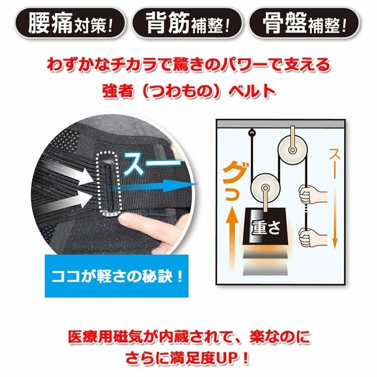 デラックス磁気パワーベルト こりセット 腰痛 緩和 背筋のばし 磁石