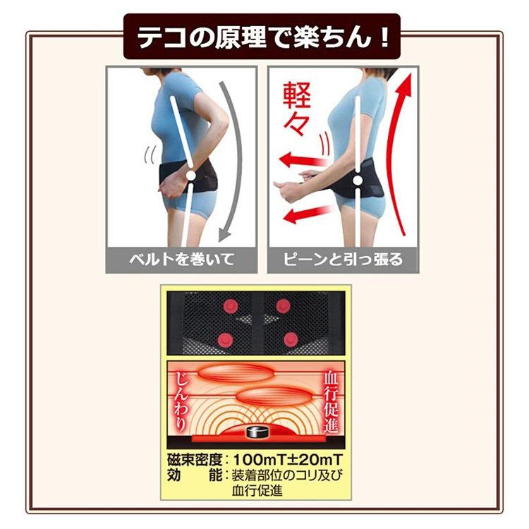 デラックス磁気パワーベルト こりセット 腰痛 緩和 背筋のばし 磁石