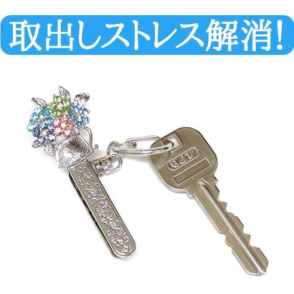 キークリップ バッグチャーム キラキラ フラワーバスケット 花 花籠 2