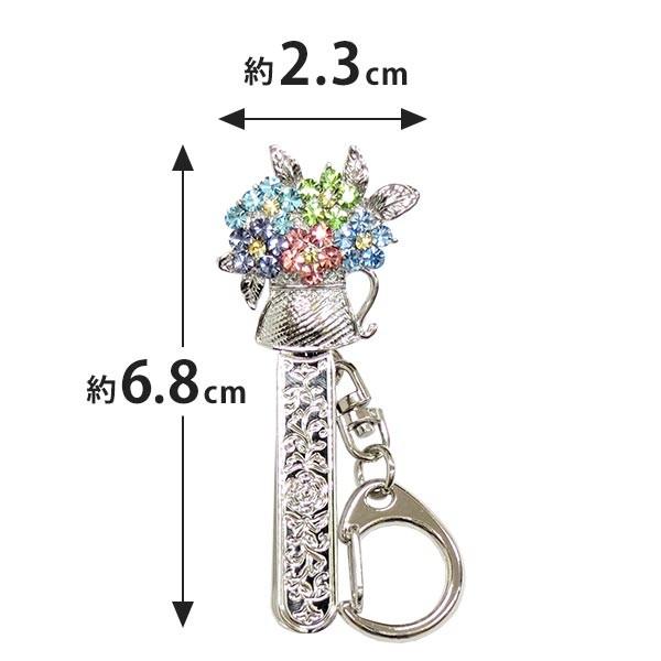 キークリップ バッグチャーム キラキラ フラワーバスケット 花 花籠 2