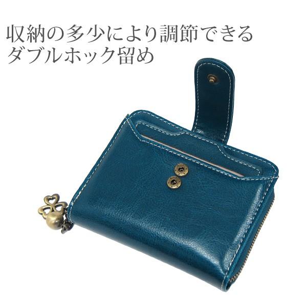 牛革 二つ折り財布 レディース 小銭 お札 カード パス (180-17