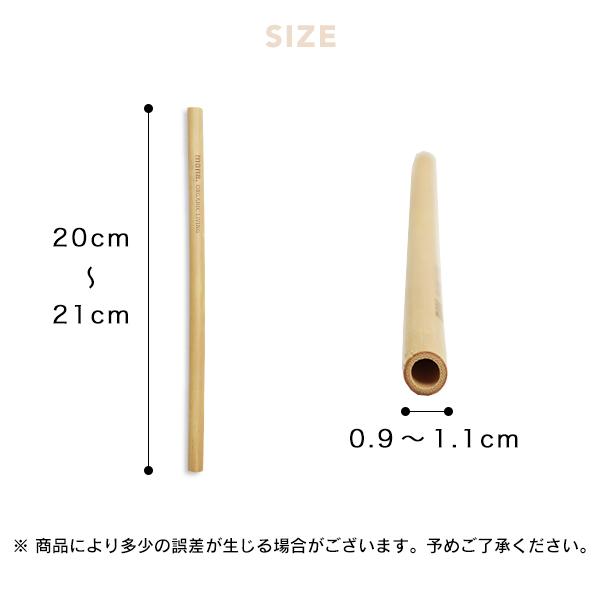 竹ストロー 5本セット 約20cm〜21cm ケース付き 洗浄ブラシ付き