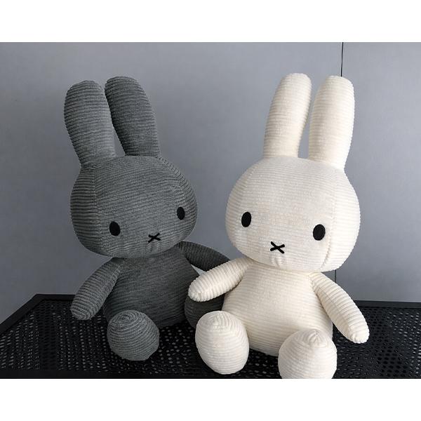 ミッフィーコーデュロイ ぬいぐるみ 50cm (240-11) 大き目 可愛い おしゃれ ライトピンク ダークグレー ホワイト Miffy Corduroy BONTON TOYSの画像