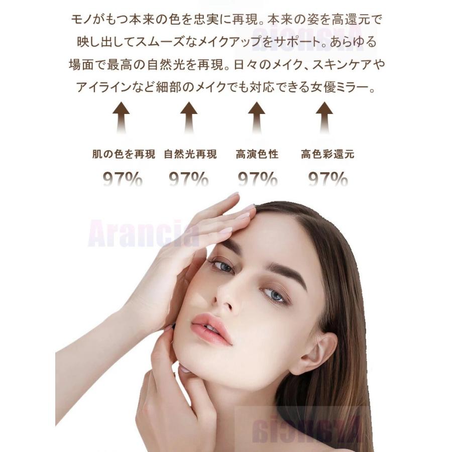 卓上ミラー 丸鏡 LED化粧鏡 3倍拡大鏡 おしゃれ 女優ミラー 高さ調節 両面鏡 正面ライト付き 裏面拡大鏡 メイク鏡 軽量 無段階調光 かわいい 丸形ミラー 1年保証の画像