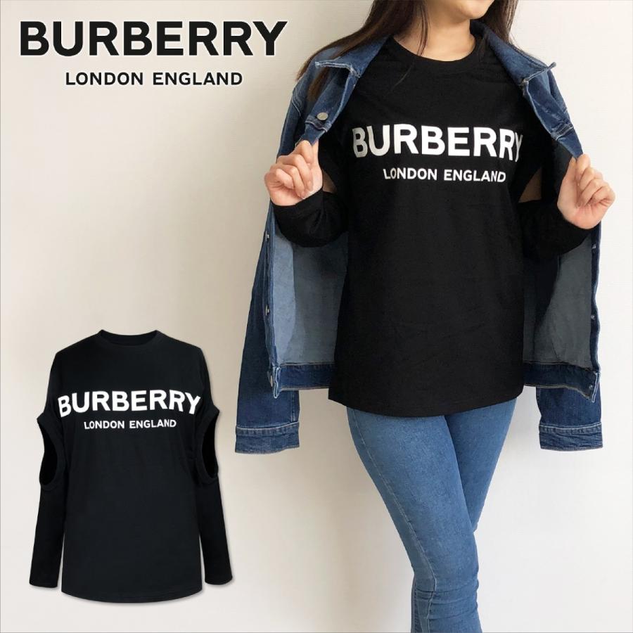 春コーデ バーバリー ロンT 長袖 BURBERRY ブランド レディース 肌見せ