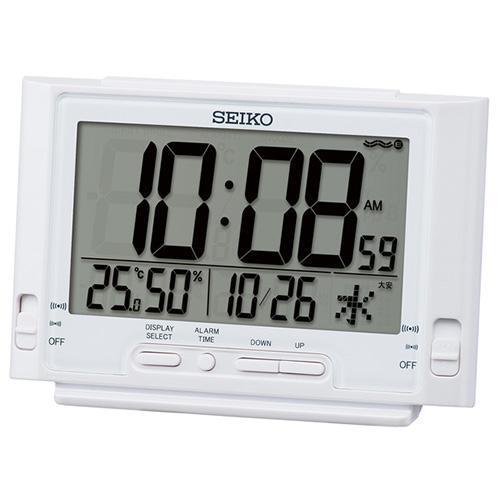 セイコー(SEIKO) SQ320W(白パール) 電波目ざまし時計 温度・湿度表示付