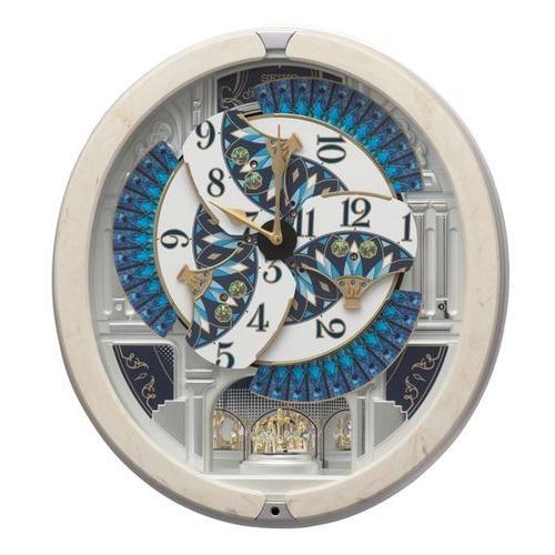 セイコー(SEIKO) RE604A からくり・アミューズ 掛時計 ウェーブシンフォニー アイボリーマーブル模様