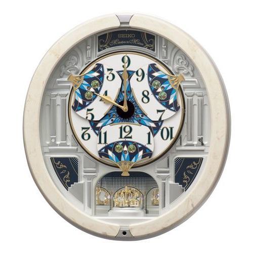 セイコー(SEIKO) RE604A からくり・アミューズ 掛時計 ウェーブシンフォニー アイボリーマーブル模様