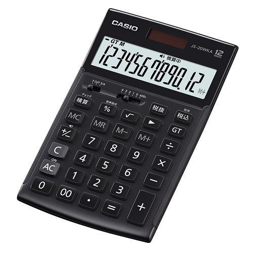 CASIO(カシオ) JS-20WKA-BK-N ブラック ジャストタイプ 実務電卓 12桁 CASIO(カシオ) JS-20WKA-BK-N ブラック ジャストタイプ 実務電卓 12桁