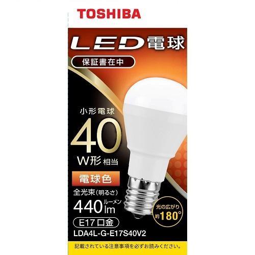 TOSHIBA 東芝(TOSHIBA) LDA4L-G-E17S40V2 LED小形電球形(電球色 TOSHIBA 東芝(TOSHIBA) LDA4L-G-E17S40V2 LED小形電球形(電球色
