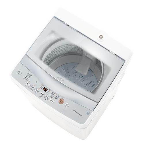 アクア(AQUA) AQW-S5A-W ホワイト 全自動洗濯機 上開き 洗濯5kg : 特価