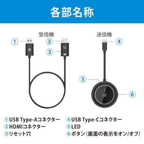 RATOC systems RS-WLHD2 ワイヤレスHDMI送受信機 USB-C to HDMIの画像