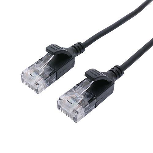 ミヨシ C6A-S1BK ブラック カテゴリー6A 極細LANケーブル 0.15m : 特価