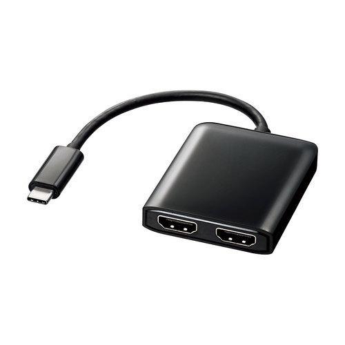 サンワサプライ AD-ALCMST2HD(ブラック) USB TypeC MSTハブ DisplayPort Altモード｜tokka