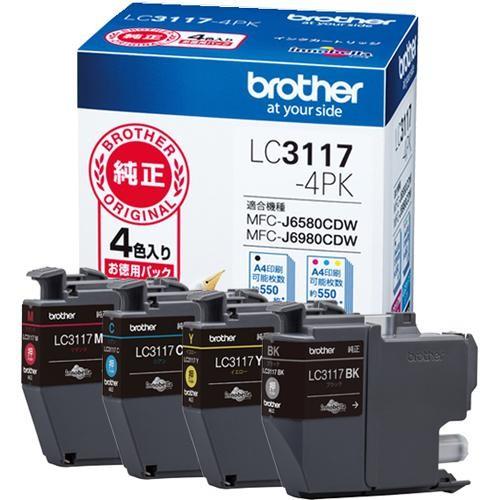 ブラザー工業 ブラザー(brother) LC3117-4PK 純正 お徳用4色 ブラザー工業 ブラザー(brother) LC3117-4PK 純正 お徳用4色