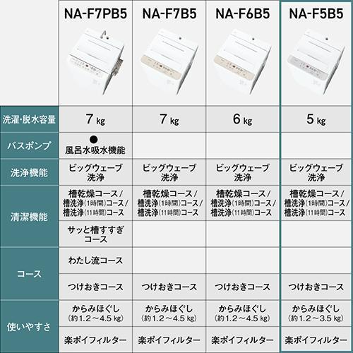 設置】パナソニック(Panasonic) NA-F5B5-H ライトグレー 全自動洗濯機 