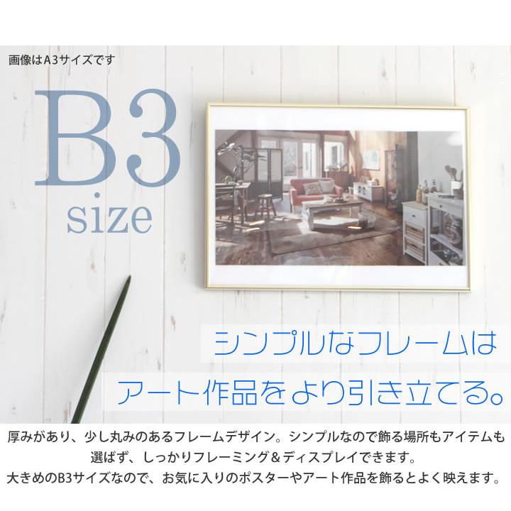 B3サイズ 364×515mm 額縁 ポスターフレーム パネル 厚みのあるシンプル