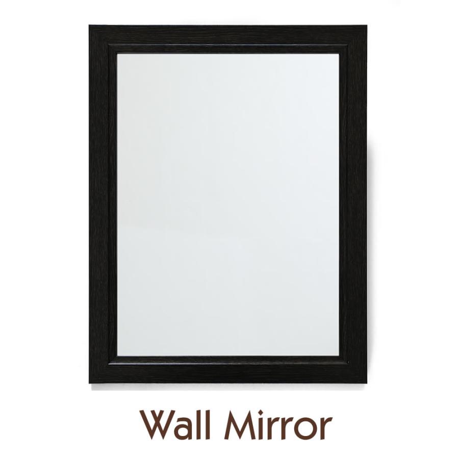 鏡 壁掛け サイズ 35.8×45.9cm ブラック ミラー 長方形 木目調