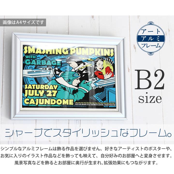 B2サイズ 515×728mm 額縁 ポスターフレーム パネル アルミの強さと