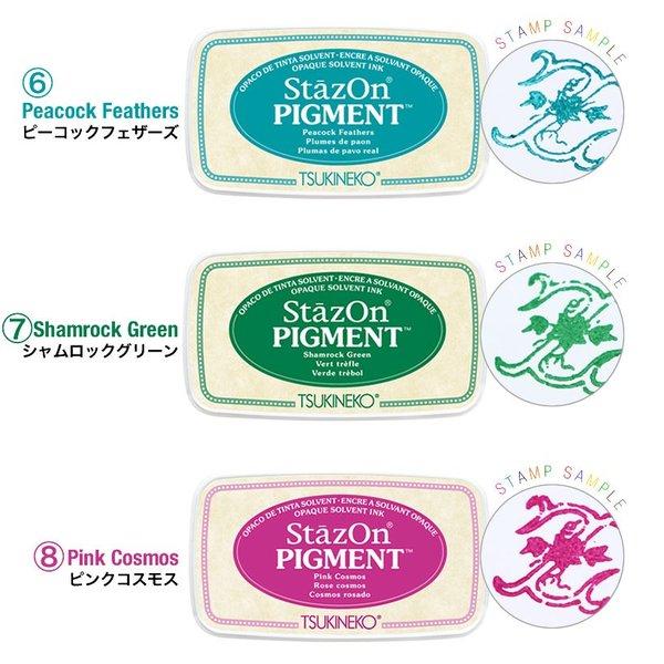 12色セット スタンプパッド ステイズオン インクパッド Stazon PIGMENT ツキネコ 日本製 スタンプ台 インクパッド ピグメントインク ステンシルの画像