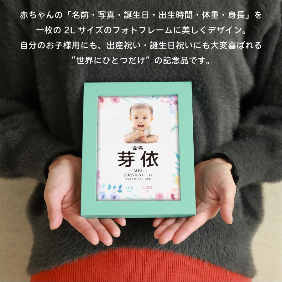 命名書 フォトフレーム 名入れ 写真入り 出産祝い 誕生日祝い 新生児