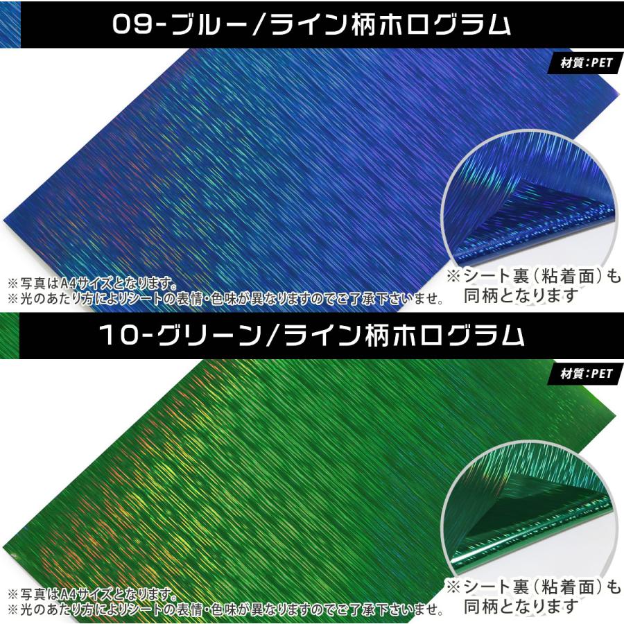 1枚からOK 変形A4サイズ 約20cm×約30cm カラーホログラムシート