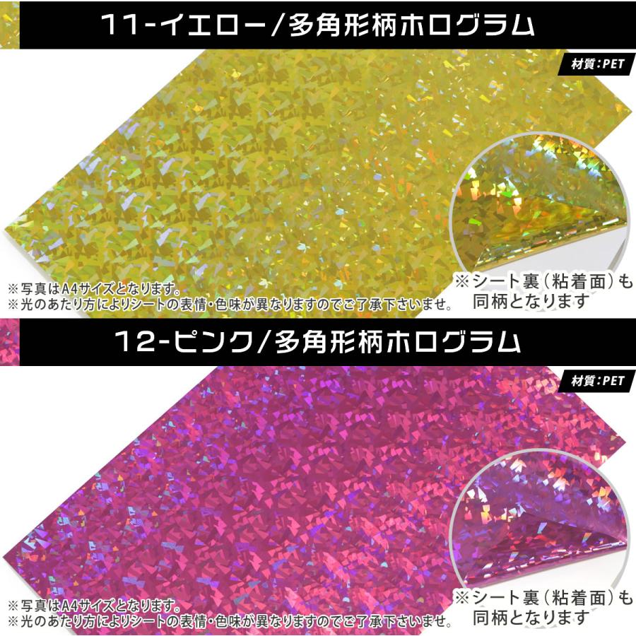 セット割10 変形A4サイズ 約20cm×約30cm カラーホログラムシート