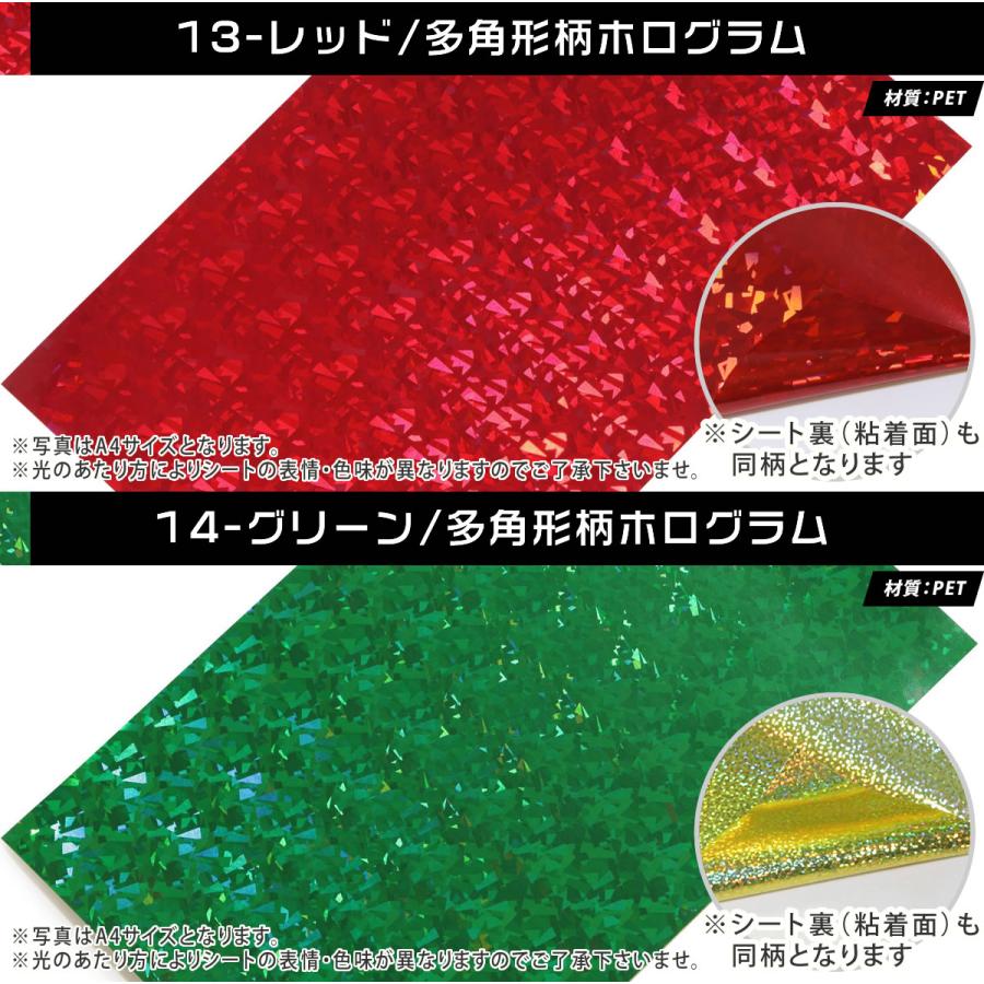 セット割10 変形A4サイズ 約20cm×約30cm カラーホログラムシート