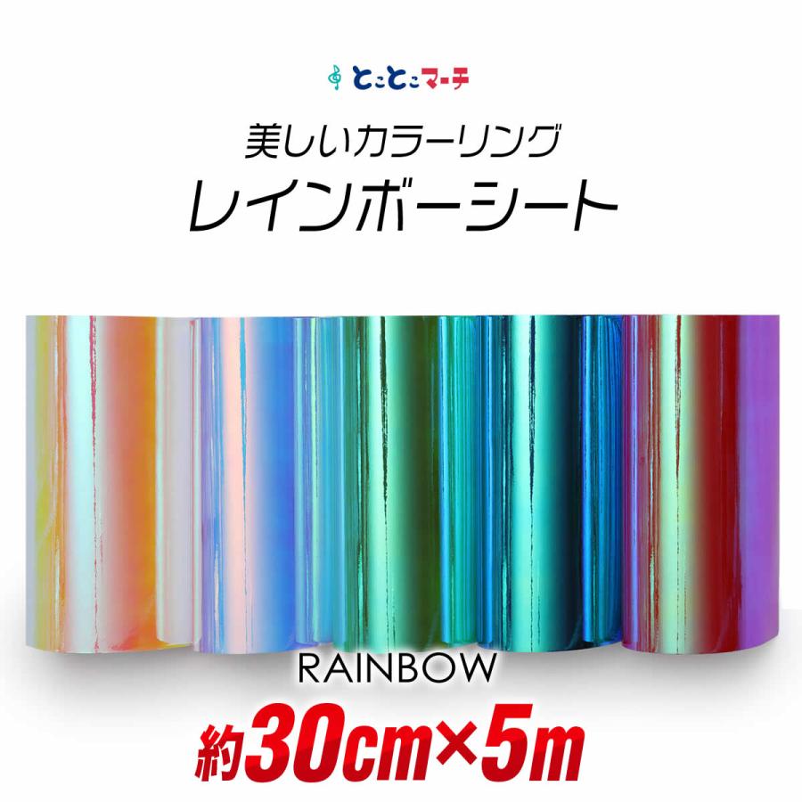 約30cm×約5m レインボーカラーシート ステッカーシート カッティング用 