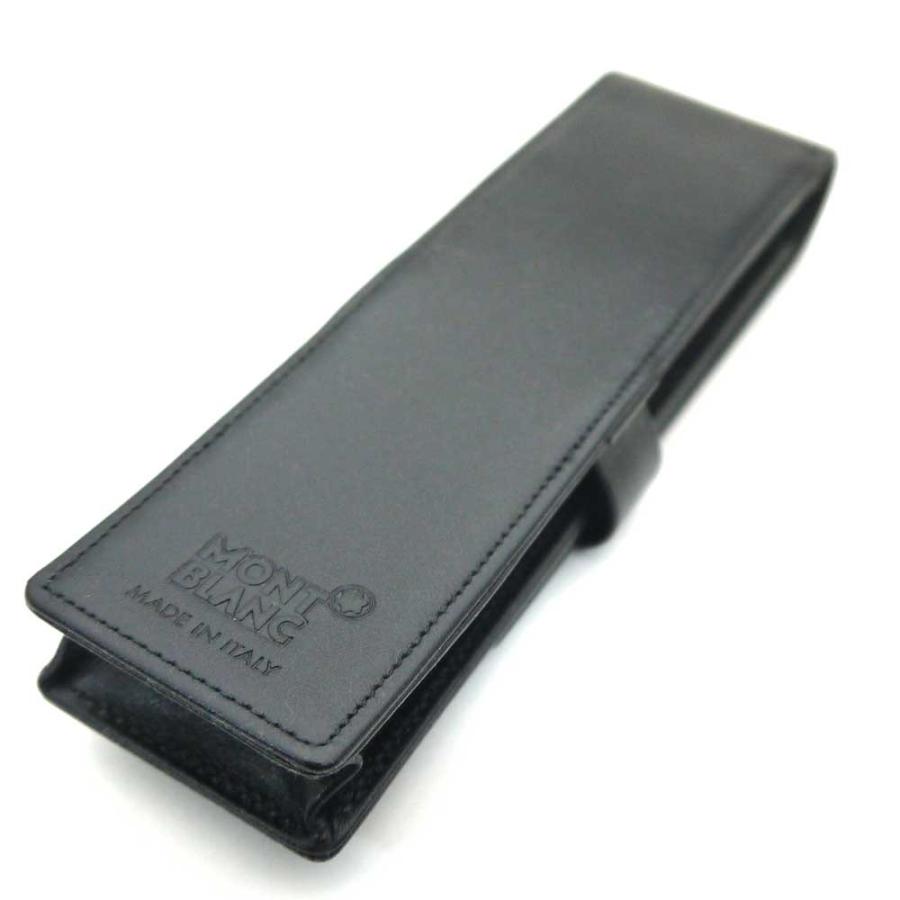 MONTBLANC ペンケース レザー 黒 クロコ型押し 2本入れ 美品