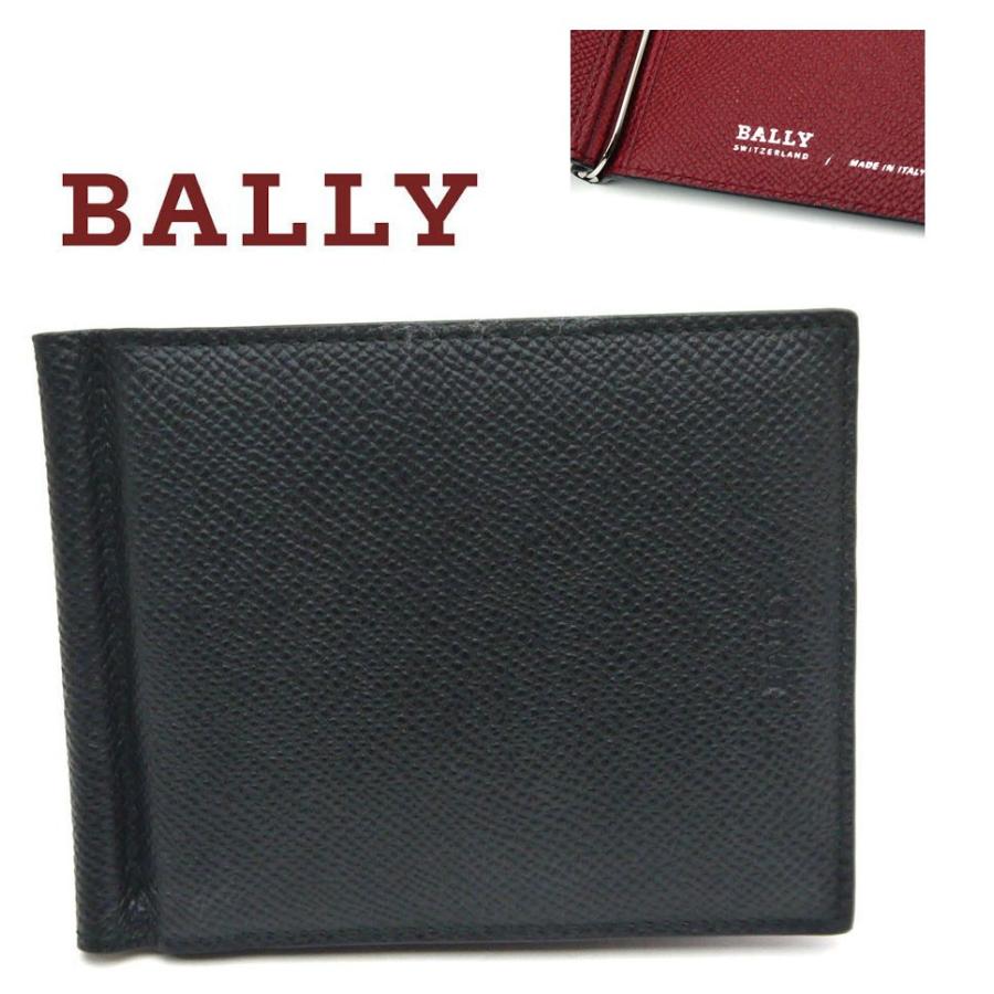 バリー BALLY マネークリップ財布 BODOLO.B ブラックxレッド 216｜toko-putih