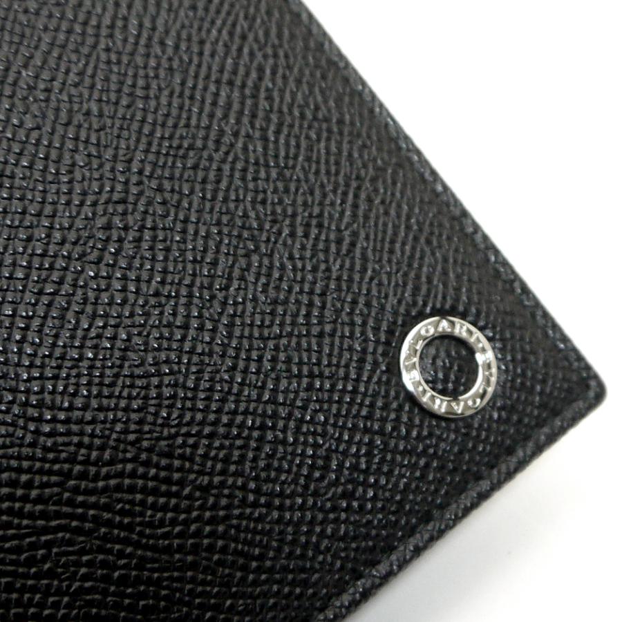 ブルガリ 財布 小銭入れ付き メンズ 二つ折り ブラック BULGARI BULGARI 30396の画像
