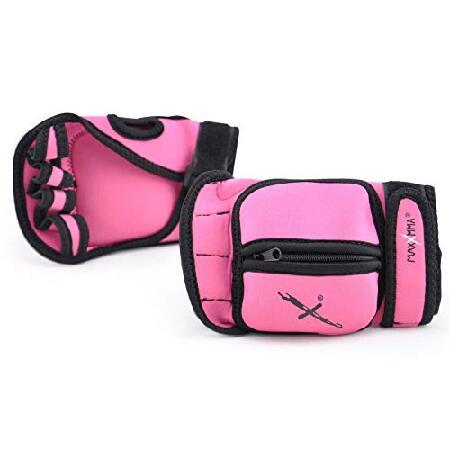 MaxxMMA トレーニンググローブ ウエイト 調節可能な加重手袋 ジム用 (ピンク)