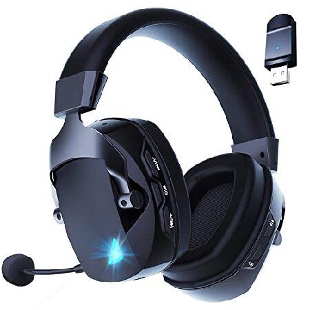 Acinaci Wireless Gaming Headset with Detachable Noise Cancelling Microphone, 2.4G Bluetooth - USB - 3.5mm Wired Jack 3 Modes Wireless Gaming Headphone