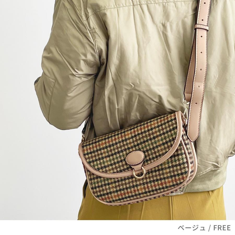 ショルダーバッグ レディース 斜めかけ 軽い チェック柄 コンパクト