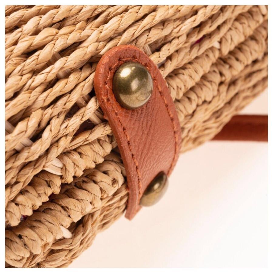 かごバッグ ショルダー 籠バッグ ハーフムーン クロワッサン 半円型 革