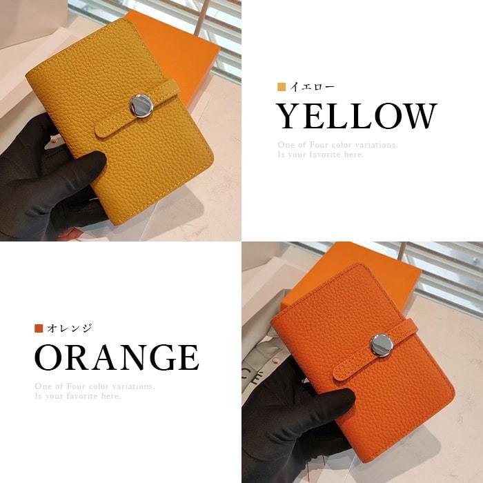 財布 本革 レディース ミニ財布 二つ折り 小さめ グリーン 黒 オレンジ