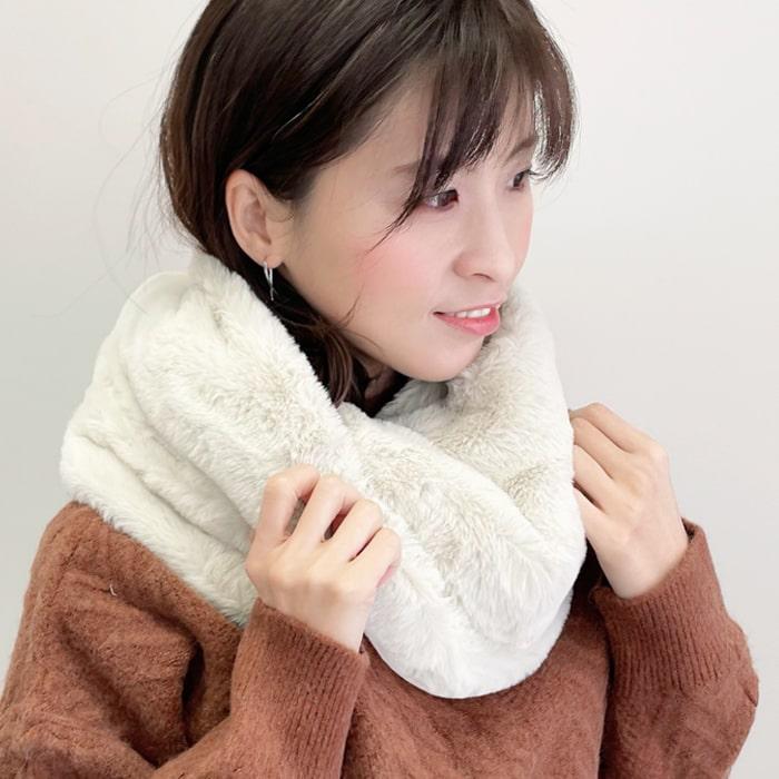 リス毛　スヌード mko12275-Paisley pattern knit snood ニットスヌード（ネック