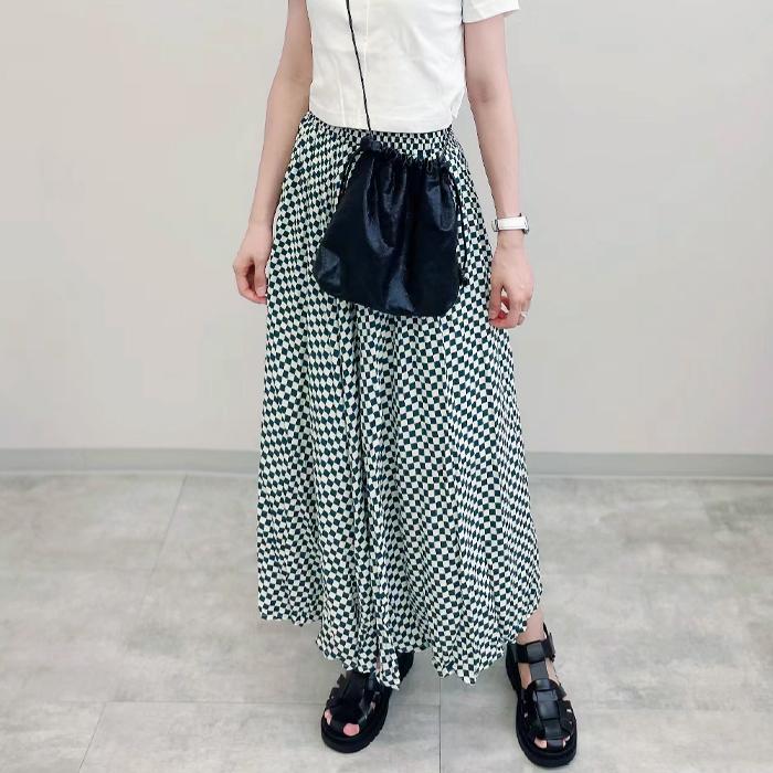 スカート ロング 春 チェック柄 フレア ファッション ブロックチェック