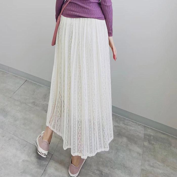 スカート レース ロングスカート 春 夏 プリーツ Aライン スカート レース ロングスカート 春 夏 プリーツ Aライン
