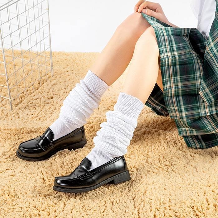 ルーズソックス キッズ カラー 80cm 子供用 靴下 レディース 白 黒